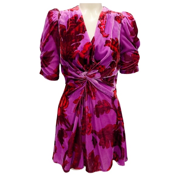 RHODE PURPLE CAMELLIA VINE CROCUS LEANNA DRESS - www.greenwatershopping.com